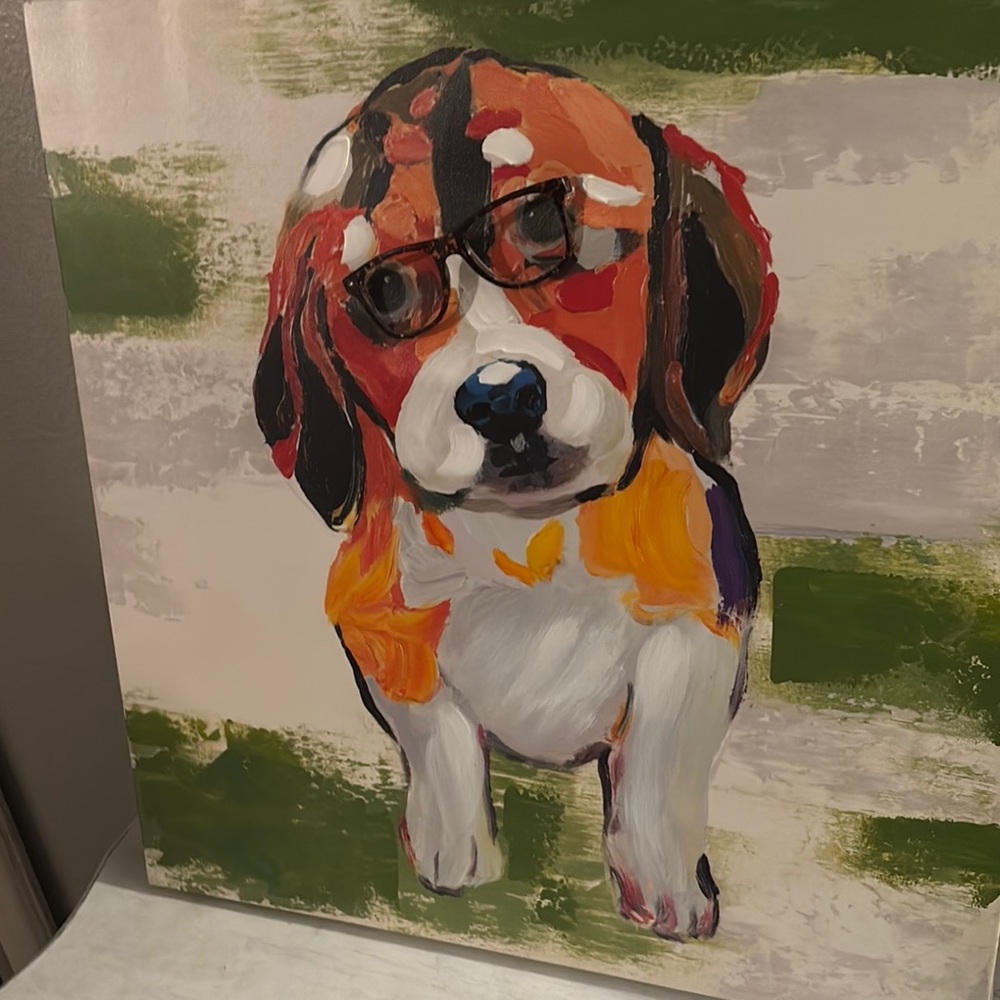 Stylish Dog Portrait Canvas - Multicolor